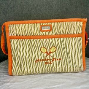 Ame‎ and LuLu Tennis Golf Orange and Cream Makeup Bag